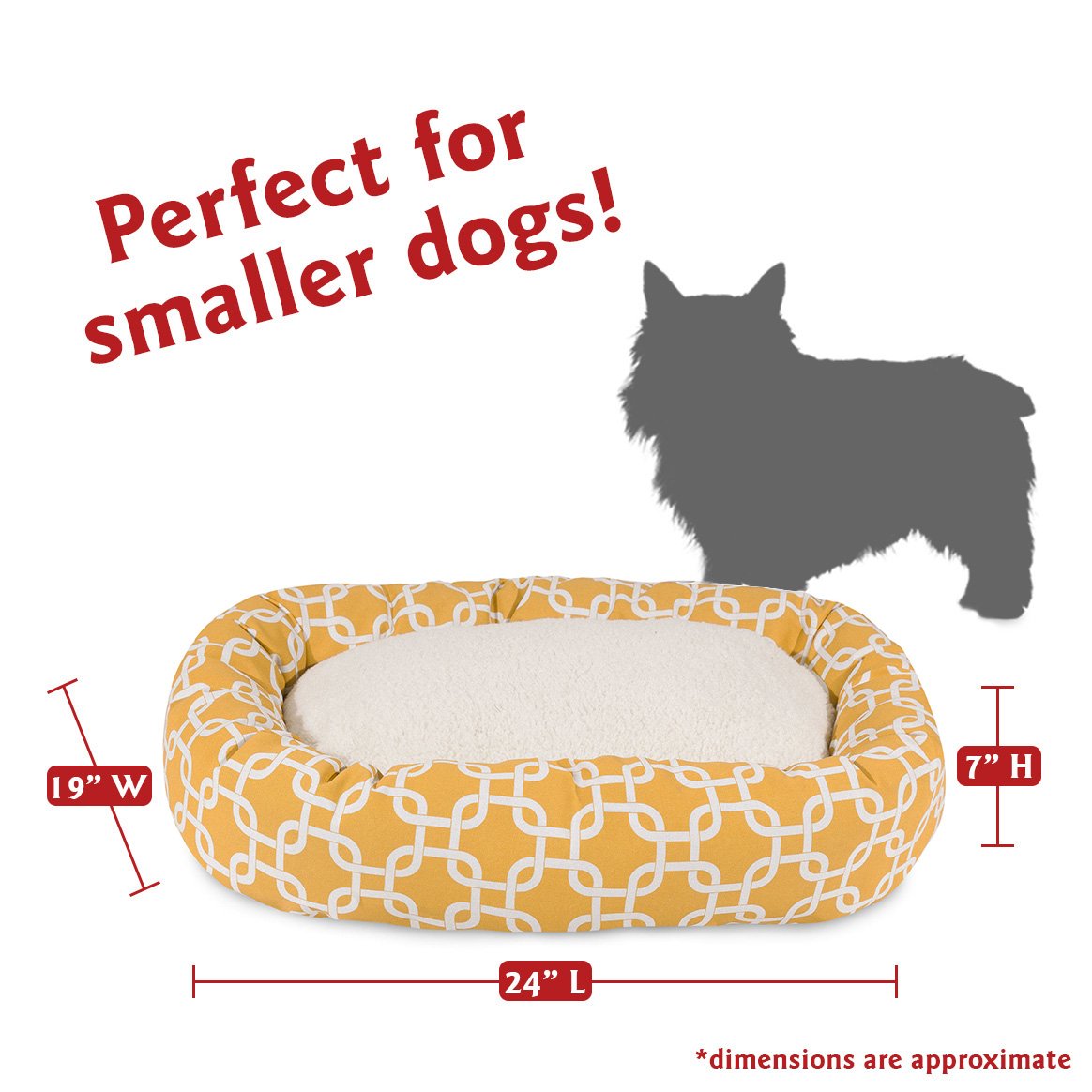 Soutien de tête et colonne dans le lit rond Majestic Pet