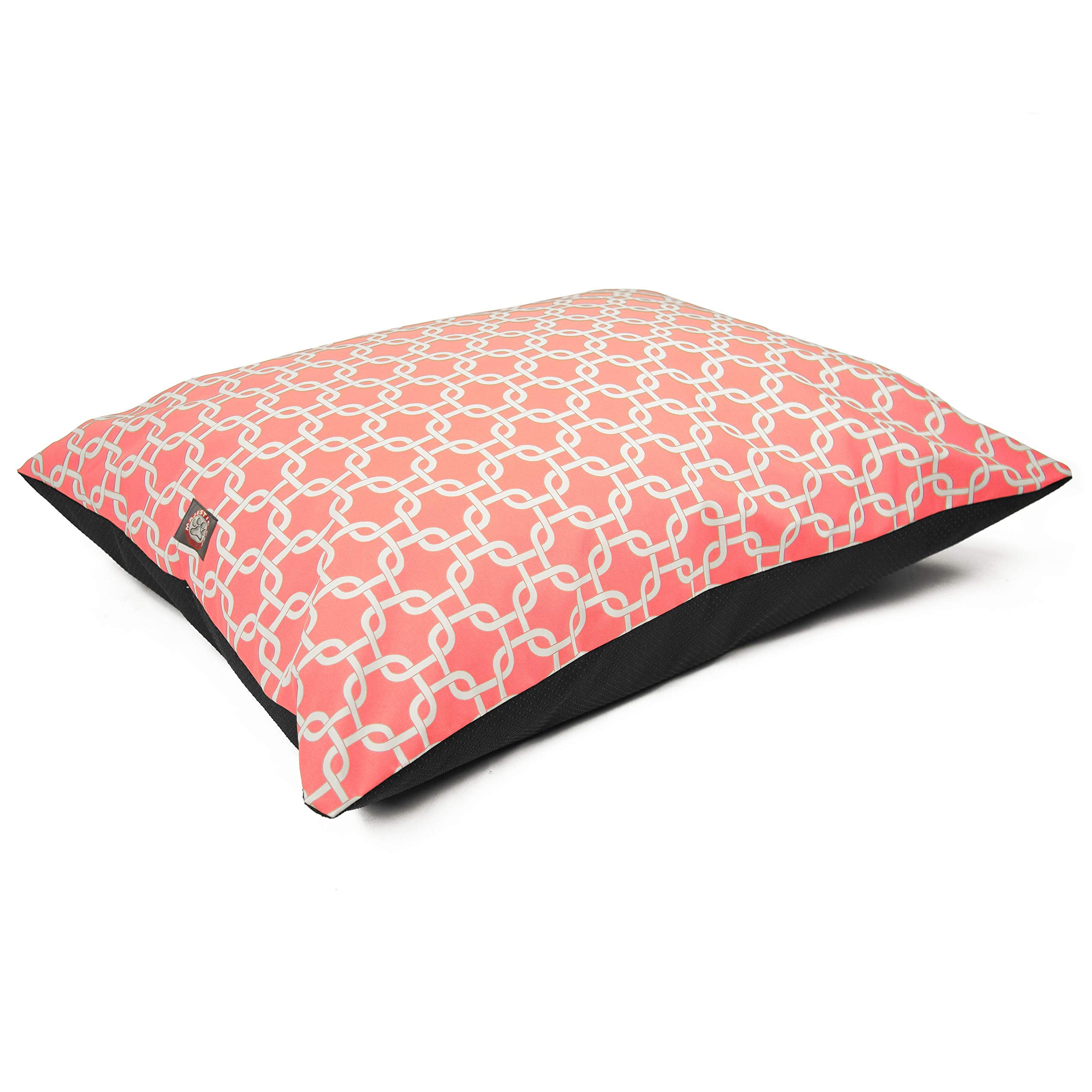 Majestic Pet lit chien rectangle corail, confort moelleux pour sieste.