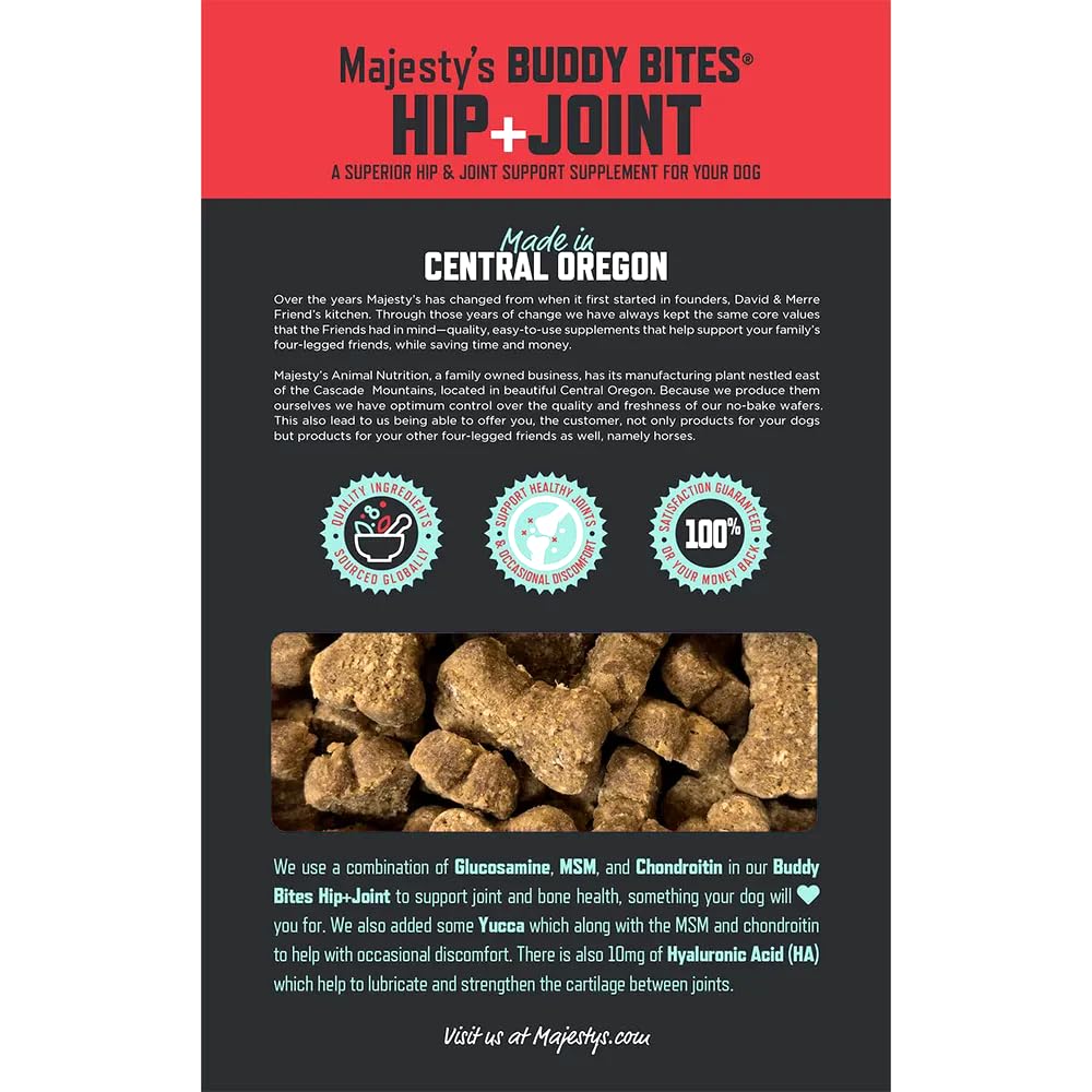 Majesty's Buddy Bites peut soutenir la mobilité quotidienne des chiens.