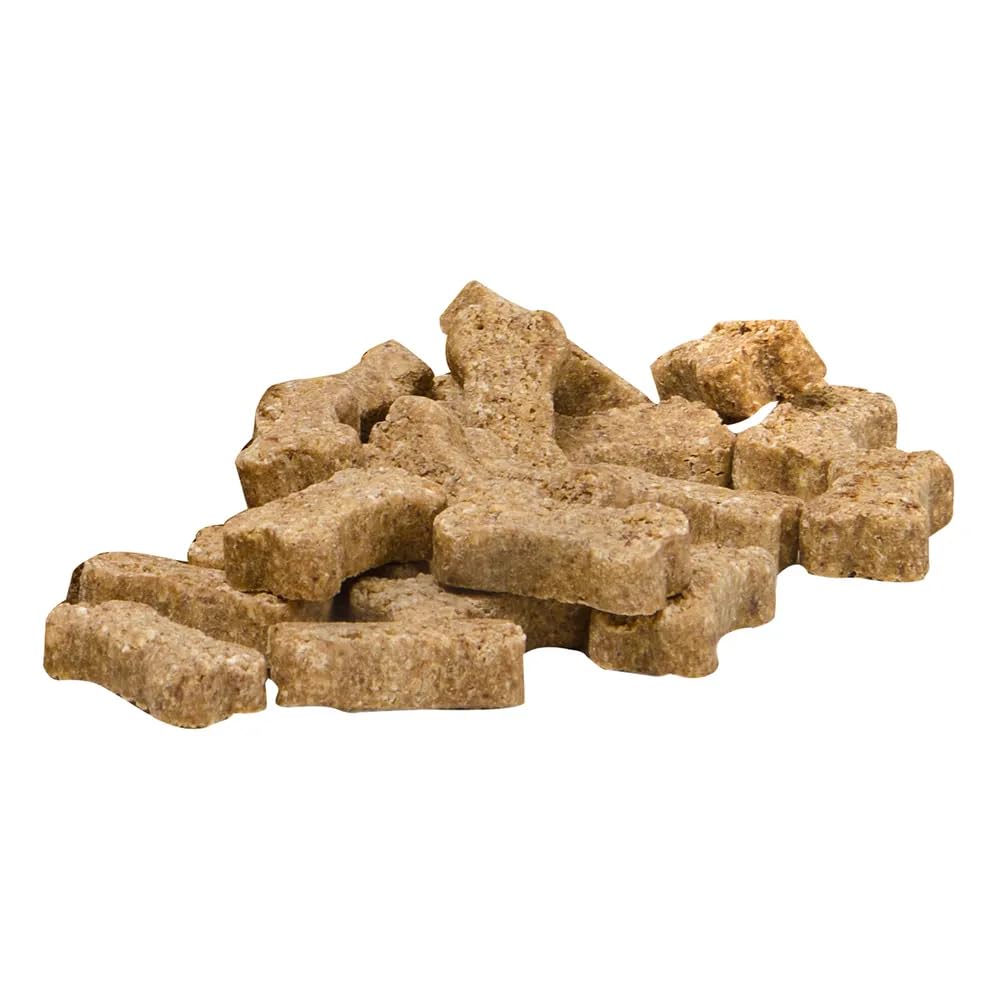 Texture croustillante des wafers Majesty's Buddy Bites, appréciée par les chiens.