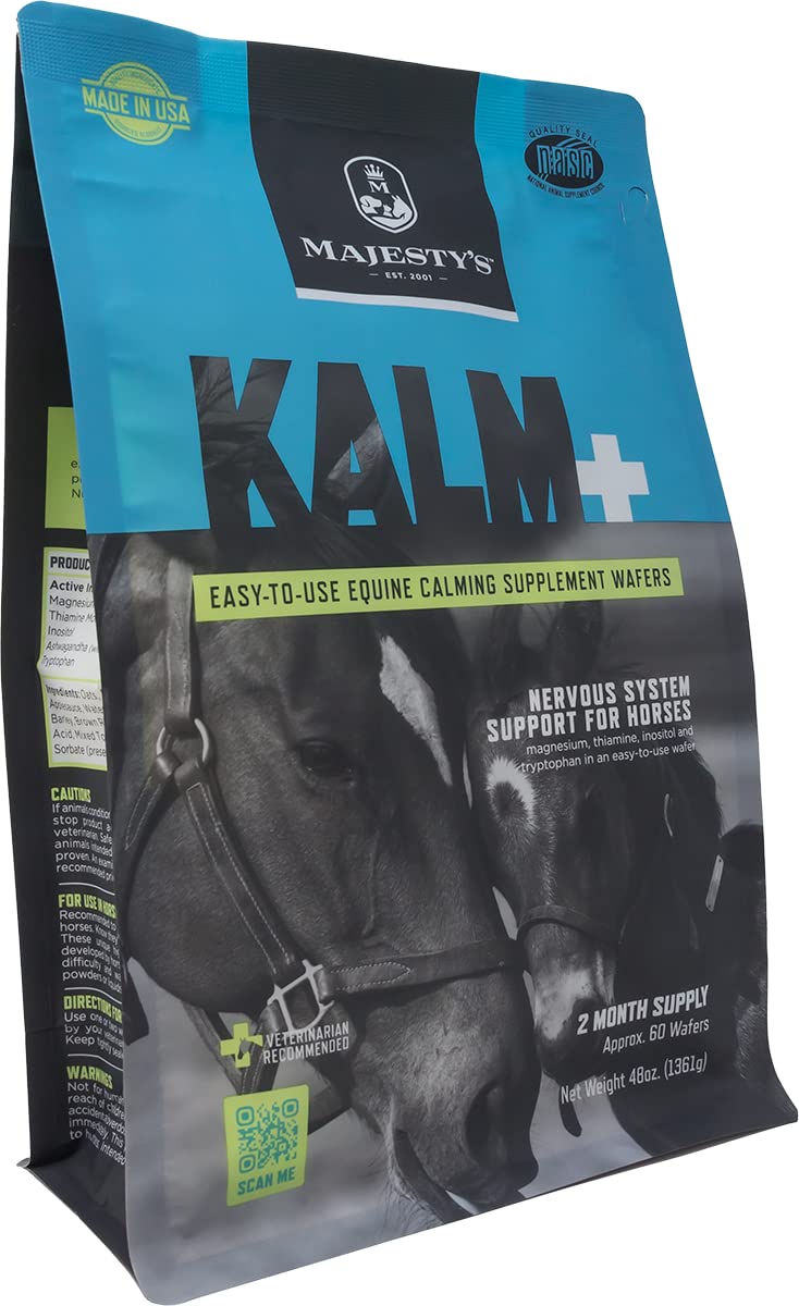 Majesty's Kalm Wafers – bouteille: administration facile pour chevaux au quotidien.