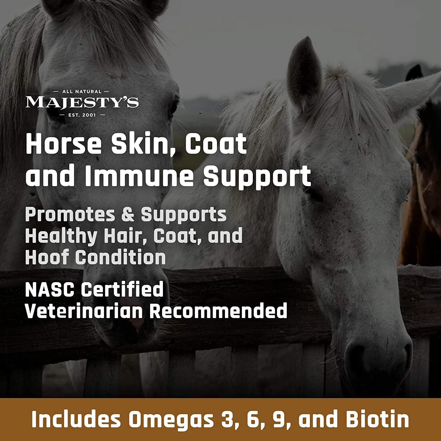 Ingrédients Oméga 3-6-9 et biotine dans Majesty's Omega Wafers pour le bien-être.