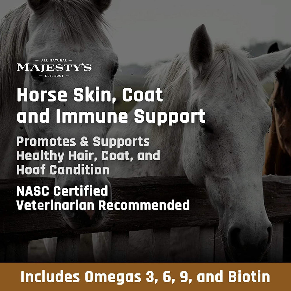 Ingrédients Oméga 3-6-9 et biotine dans Majesty's Omega Wafers pour le bien-être.