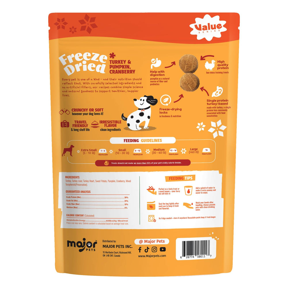 Sachet refermable Major Pets: pratique pour emporter et conserver la fraîcheur.