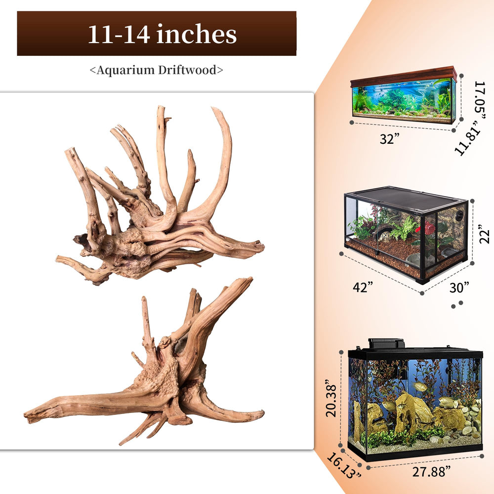 majoywoo bois araignee 11-14 pouces offre structure et zones de repos pour poissons