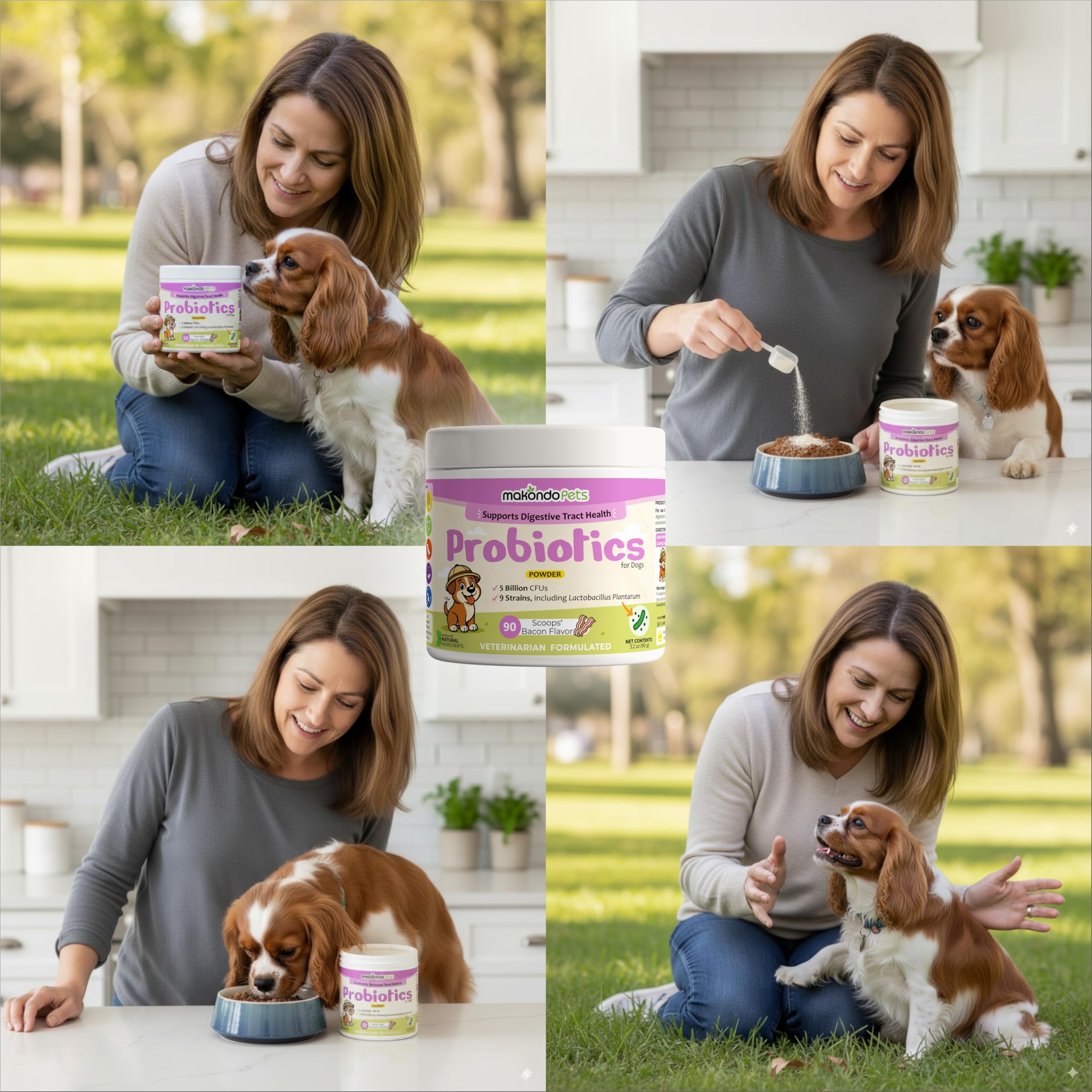 Makondo Pets Probiotiques Chiens - sans sucres ni additifs, pureté garantie.