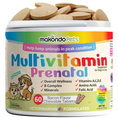 Makondo Pets vitamine prénatales chien et chat, bouteille pratique pour administration facile