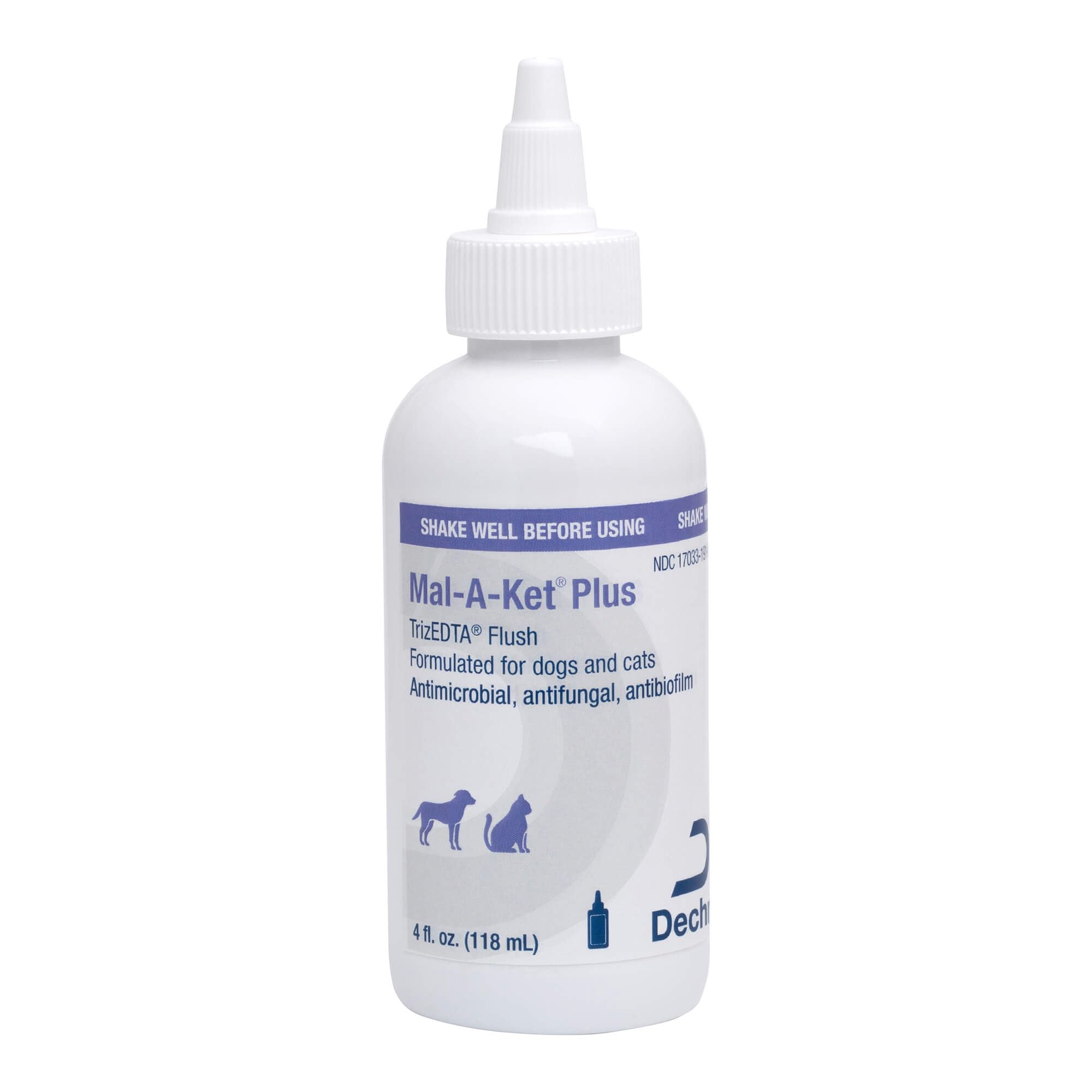 Mal-A-Ket Plus TrizEDTA Flush – oreille chien et chat, aide à l'hygiène auriculaire