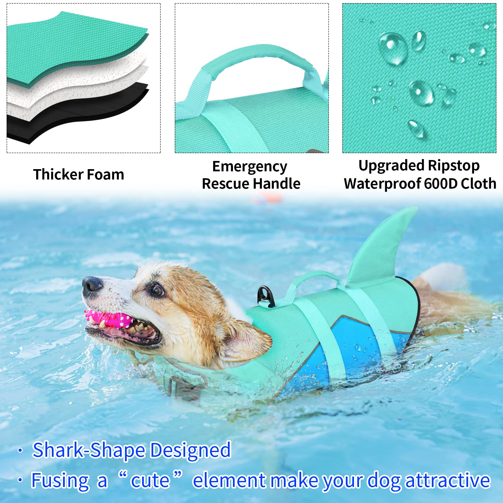 Gilet Malier avec mousse 15 mm offrant flottabilité stable pour votre chien.