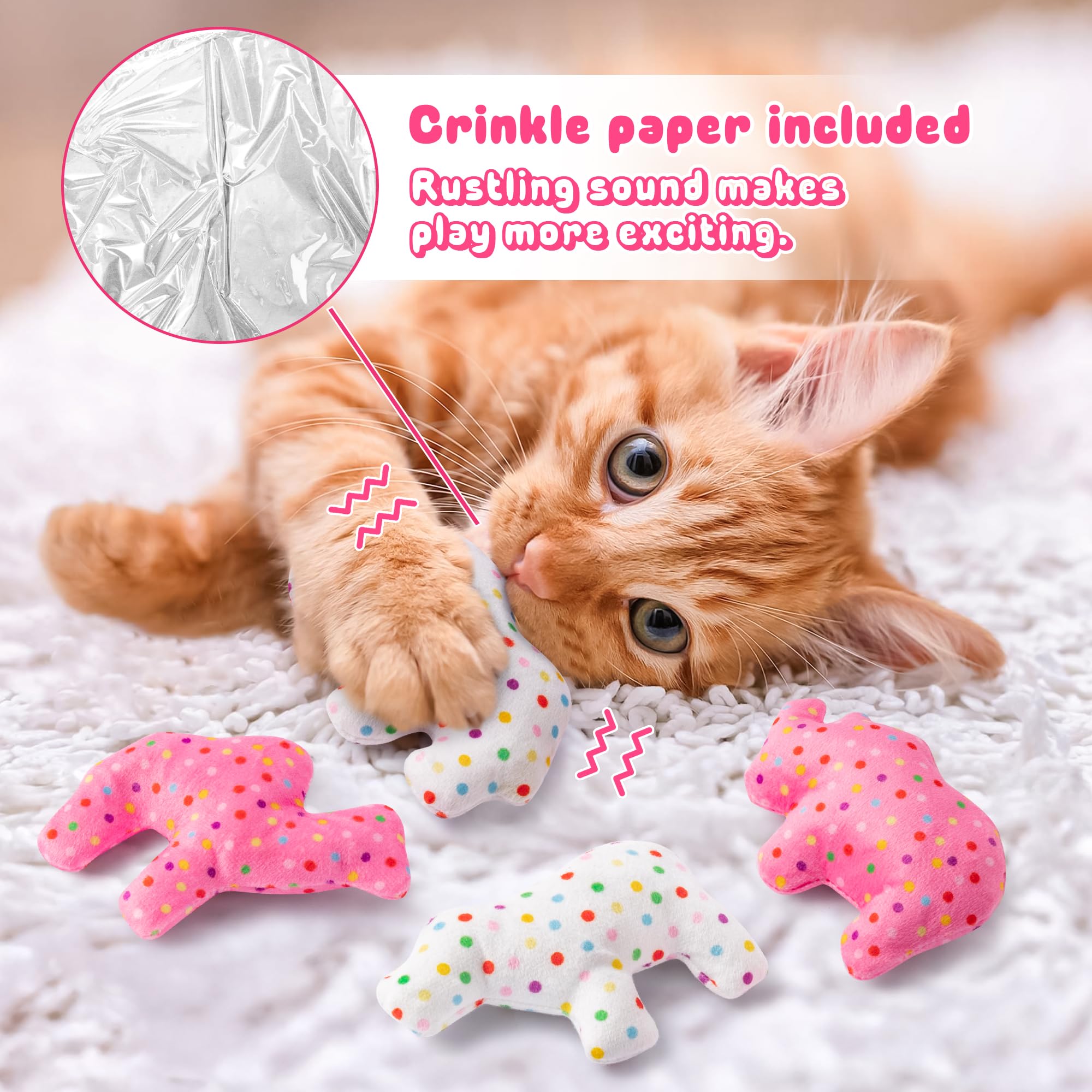 MALLMALL6 biscuit animal rose et blanc pour chat, stimulation visuelle.