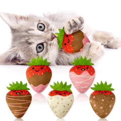 MallMall6 jouet chatnip fraise-chocolat avec papier craquant pour stimulation