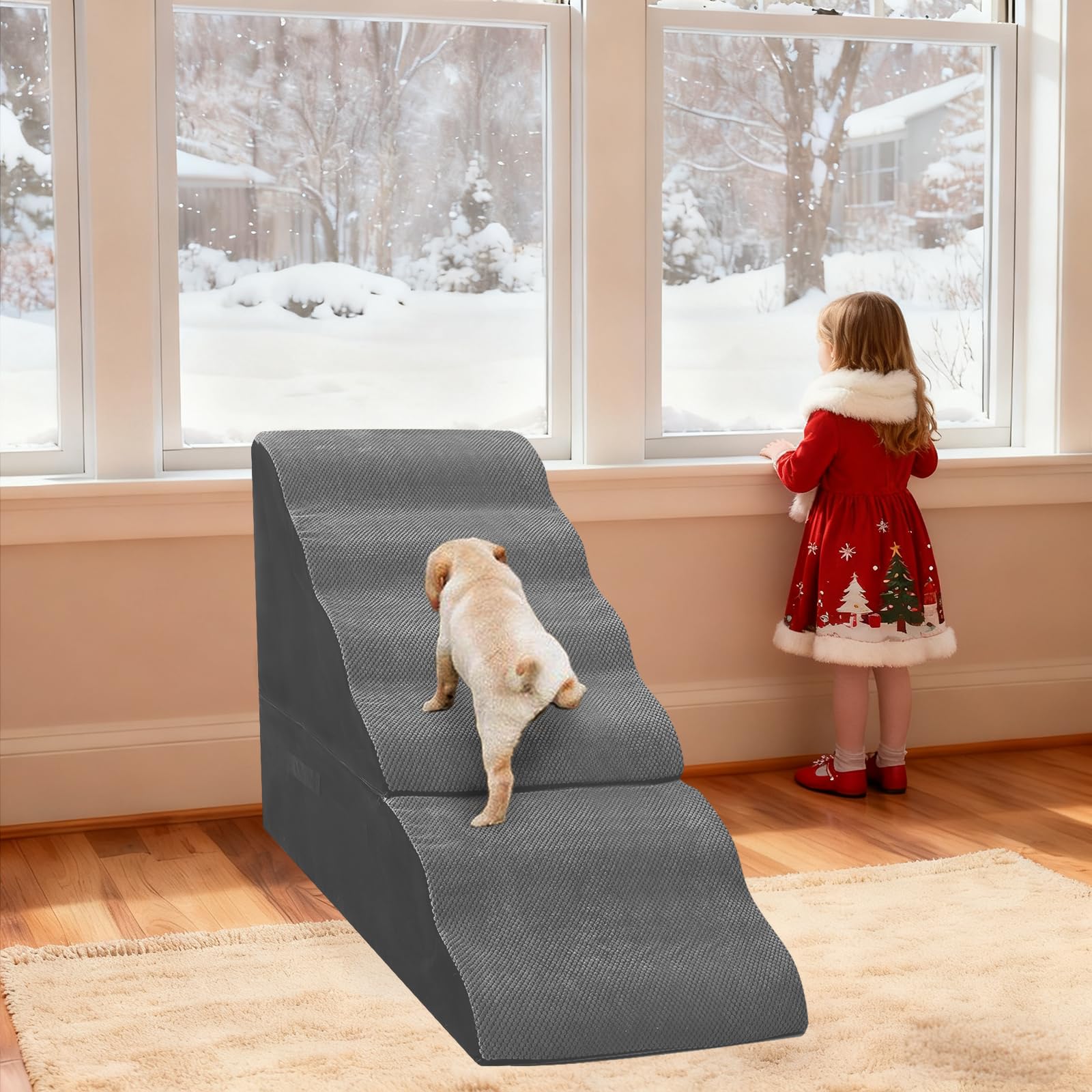 MALOROY escalier chien lit haut 30-36 po, marche détaillée pour les pattes.