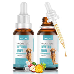 Gouttes MALOVP pour infections à levures chez les chiens, soulage les oreilles irritées