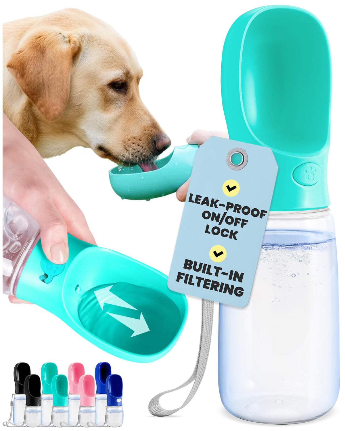 MalsiPree bouteille eau chien portable 19oz bleu pour randonnées pratiques