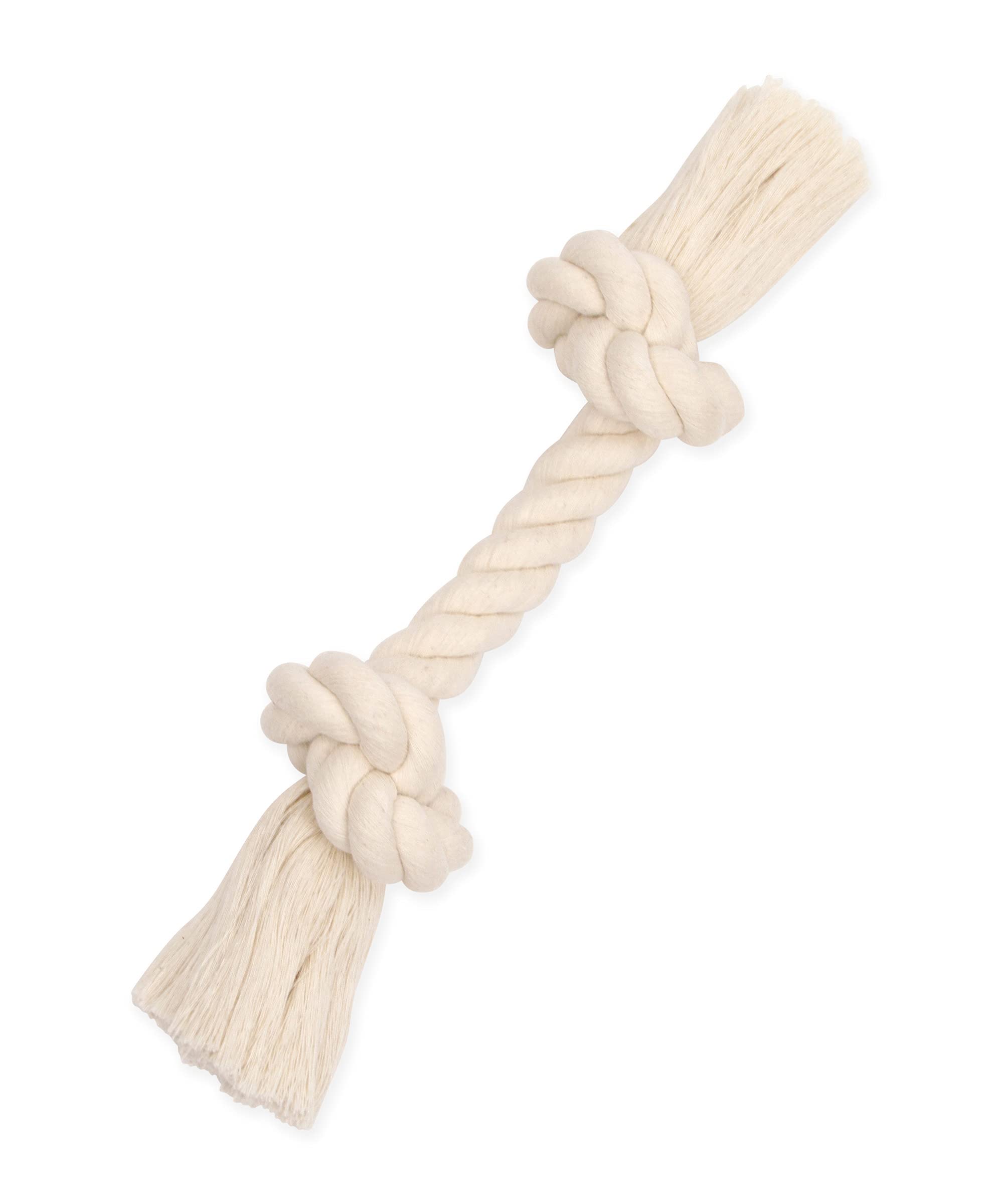 Mammoth Flossy Chews corde-bone blanc 12 pouces pour jeux interactifs et mastication.