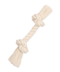 Mammoth Flossy Chews corde-bone blanc 12 pouces pour jeux interactifs et mastication.