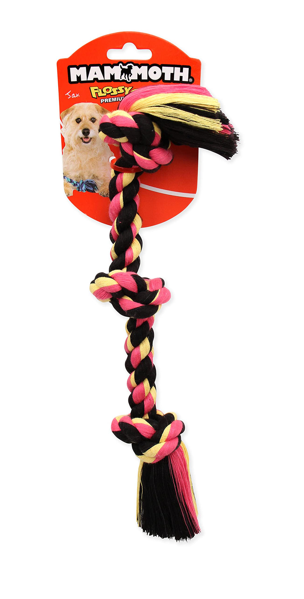 Jouet Mammoth Flossy Chews corde bleue, jeu de tir et stimulation mentale