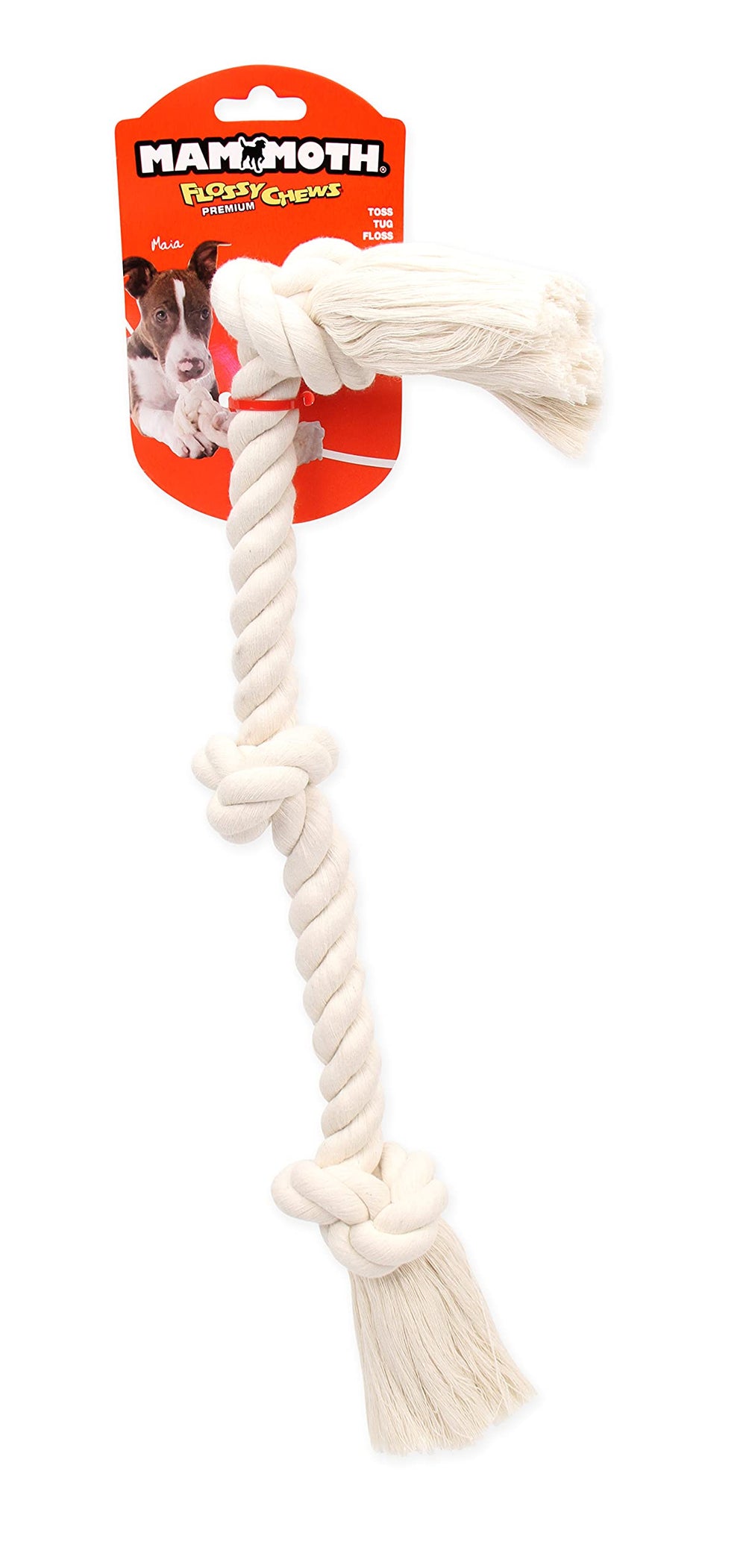 Jouet corde Mammoth Flossy pour tir de chien et jeu interactif.