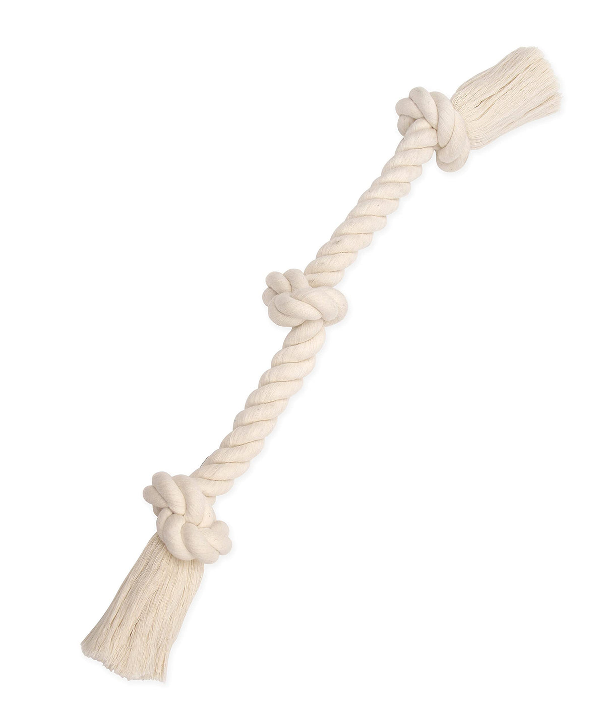 Mammoth Flossy Chews, noeud coton blanc, tir interactif pour chien.