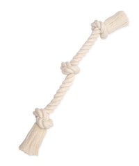 Mammoth Flossy Chews, noeud coton blanc, tir interactif pour chien.
