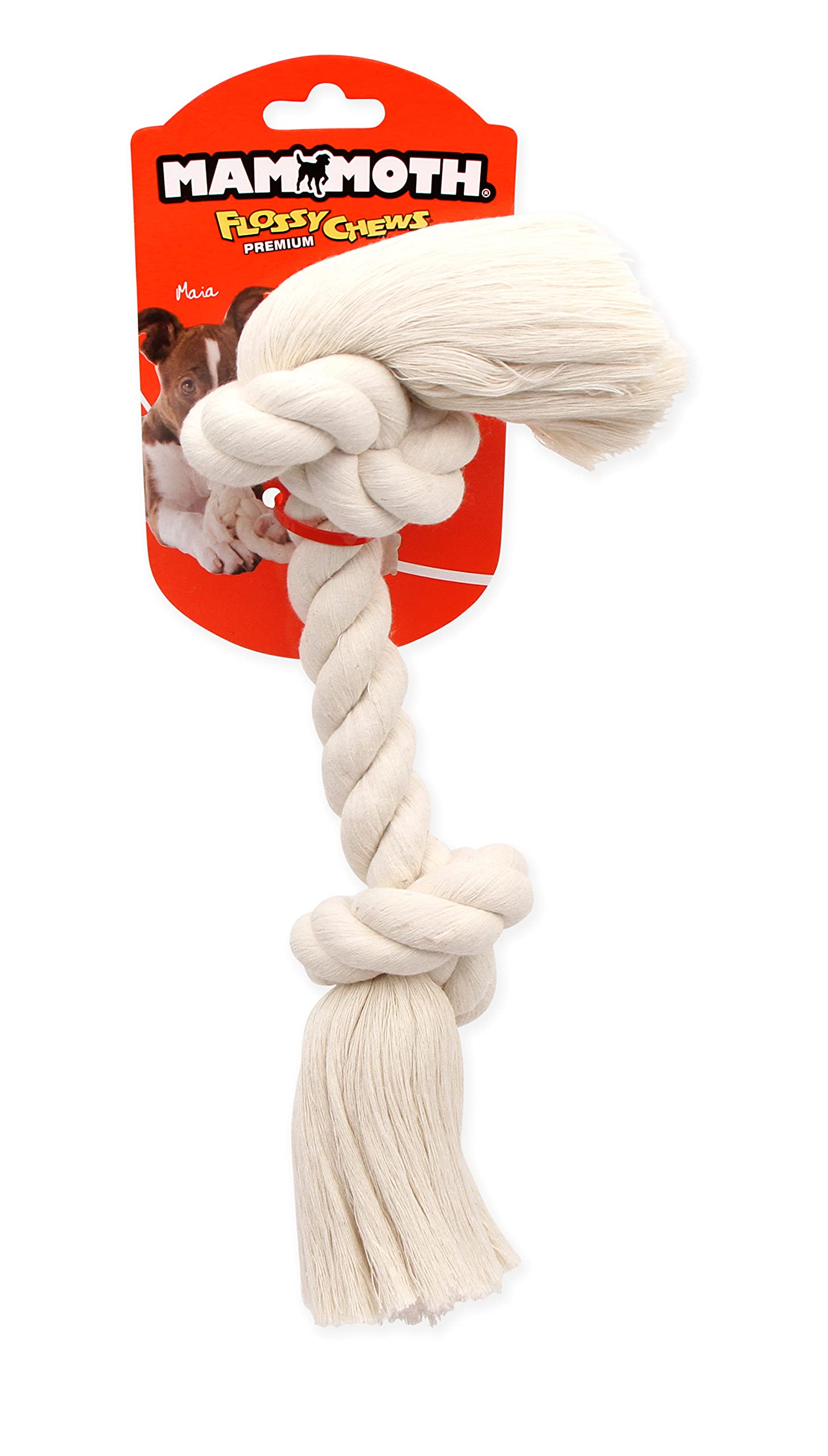 Flossy Chews Mammoth – corde à tir à 2 noeuds, parfaite pour des séances de tir interactif.