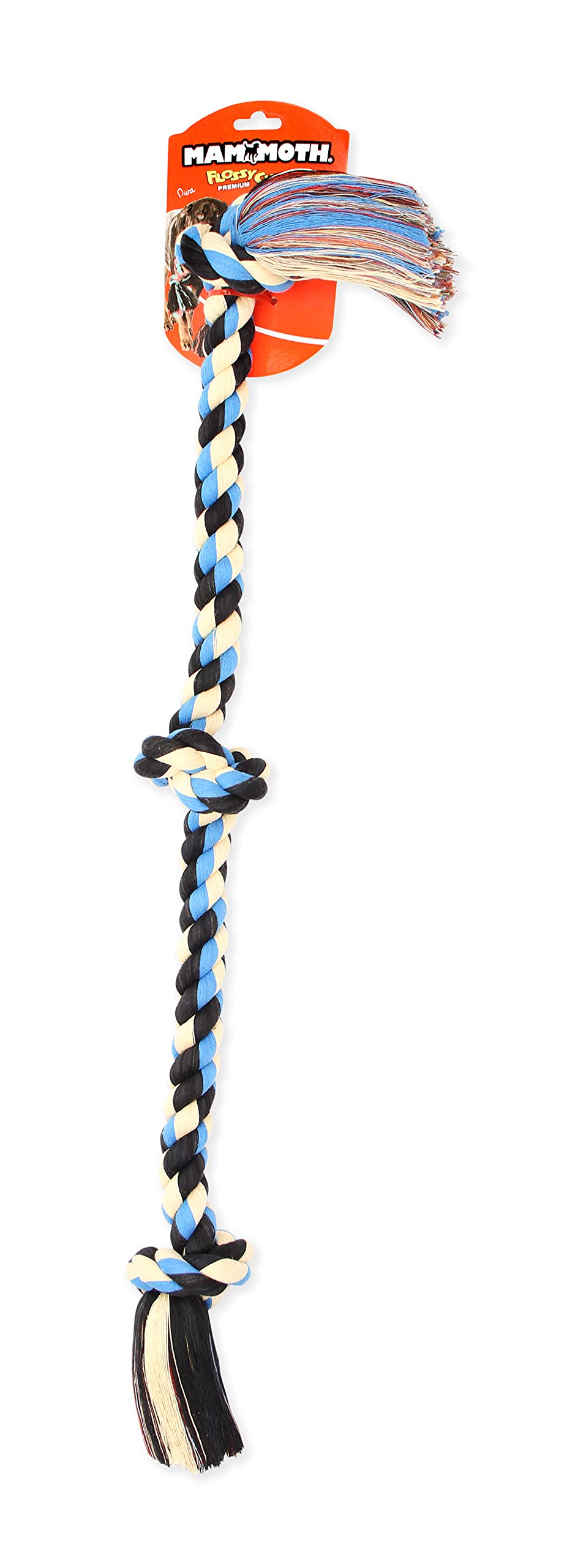 Mammoth Flossy Chews coton poly multicolore pour divertissement durable