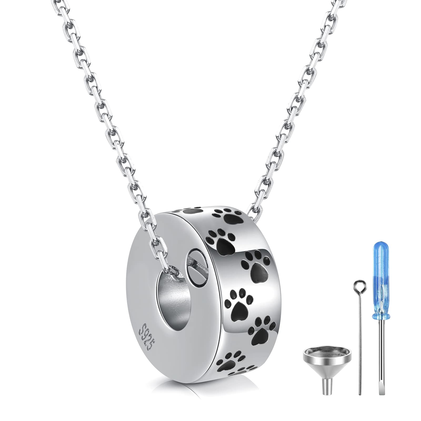 Pendentif MANBU urne empreinte patte pour chien ou chat