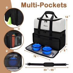 Mancro Sac voyage chien gamelles pliées: gamelles douces et pliables pour repas en déplacement