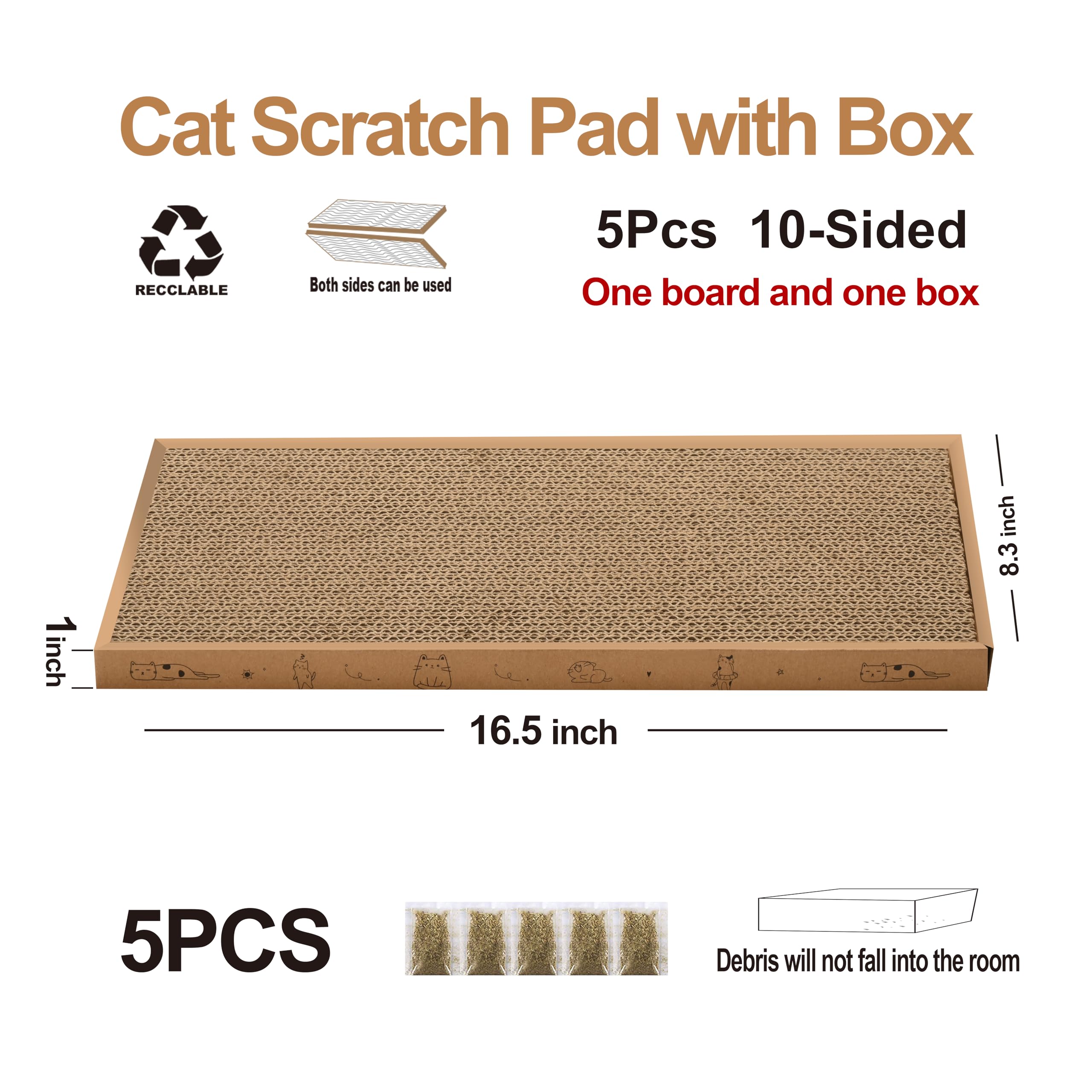 Catnip inclus avec le grattoir Mankaide pour stimuler l’intérêt du chat.