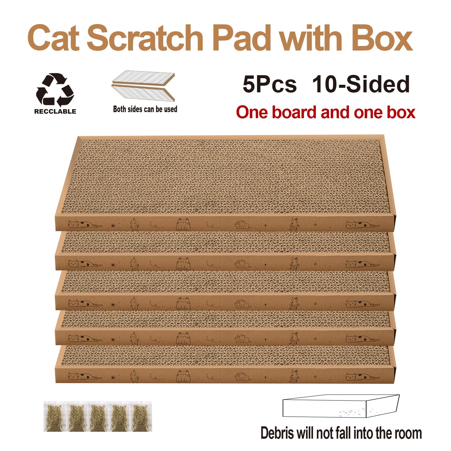 Carton durable pour grattoir chat Mankaide, fois multi-utilisation et long-lasting.