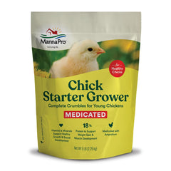 Sachet Manna Pro médicamenteux pour poussins favorisant un démarrage sain.