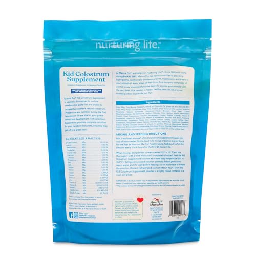 Dose typique Manna Pro Colostrum pour les 24 premières heures.