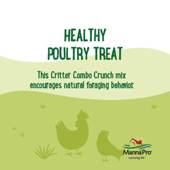 Manna Pro Critter Combo Crunch favorise l enrichissement naturel et l activité physique chez vos oiseaux.