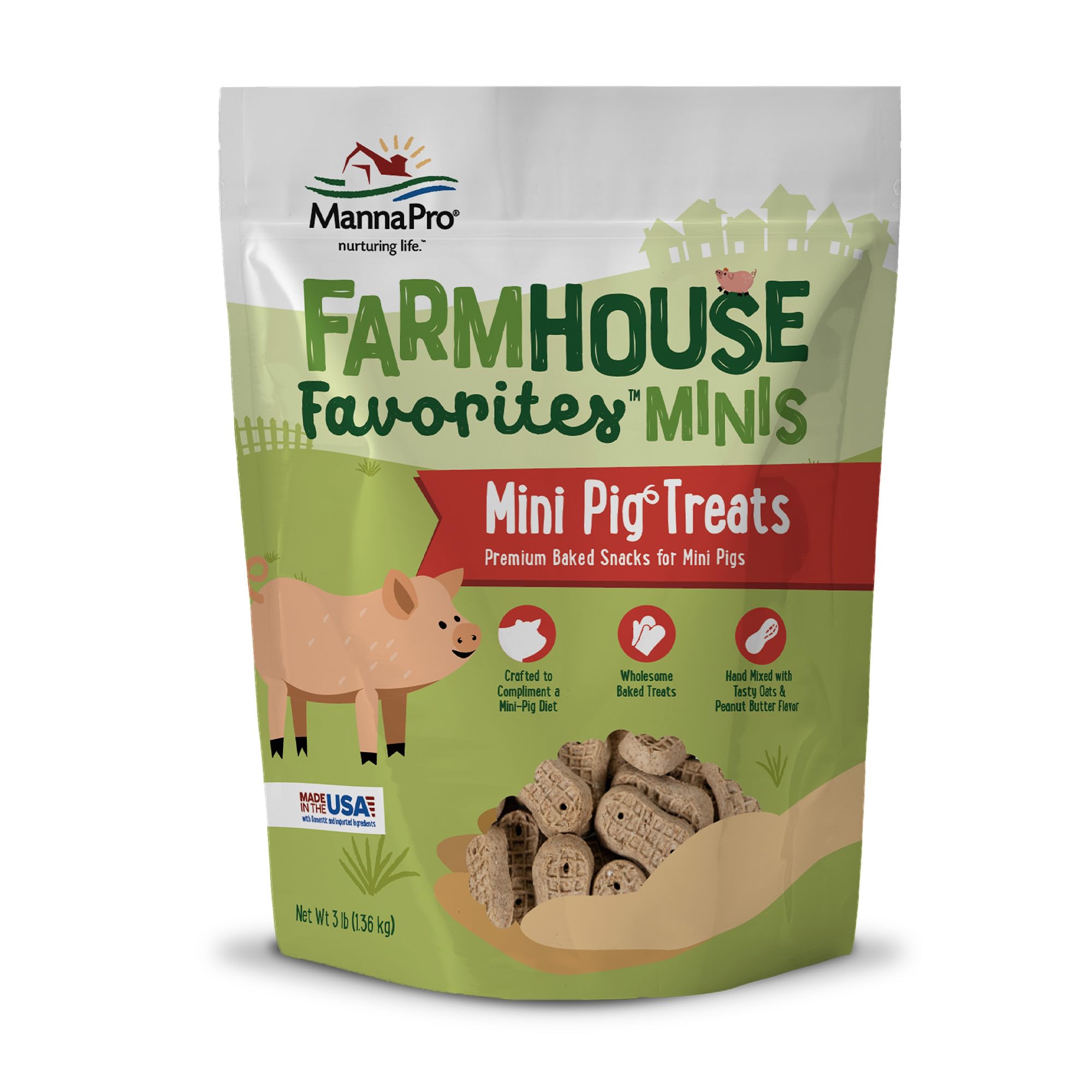 Manna Pro : friandises mini-cochons emballage pratique pour l'entraînement et le divertissement.