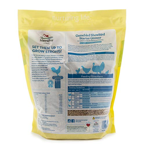 Manna Pro Gamebird Showbird Crumbles croquettes fines vues en gros plan.