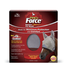 Masque Manna Pro Pro-Force avec oreilles, vue claire et protection UV pour le cheval.