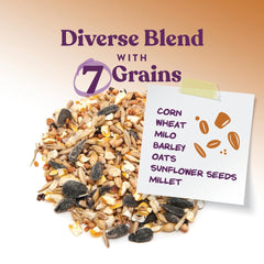 Manna Pro sept-grains: blé et avoine pour une dégustation nutritive et naturelle.