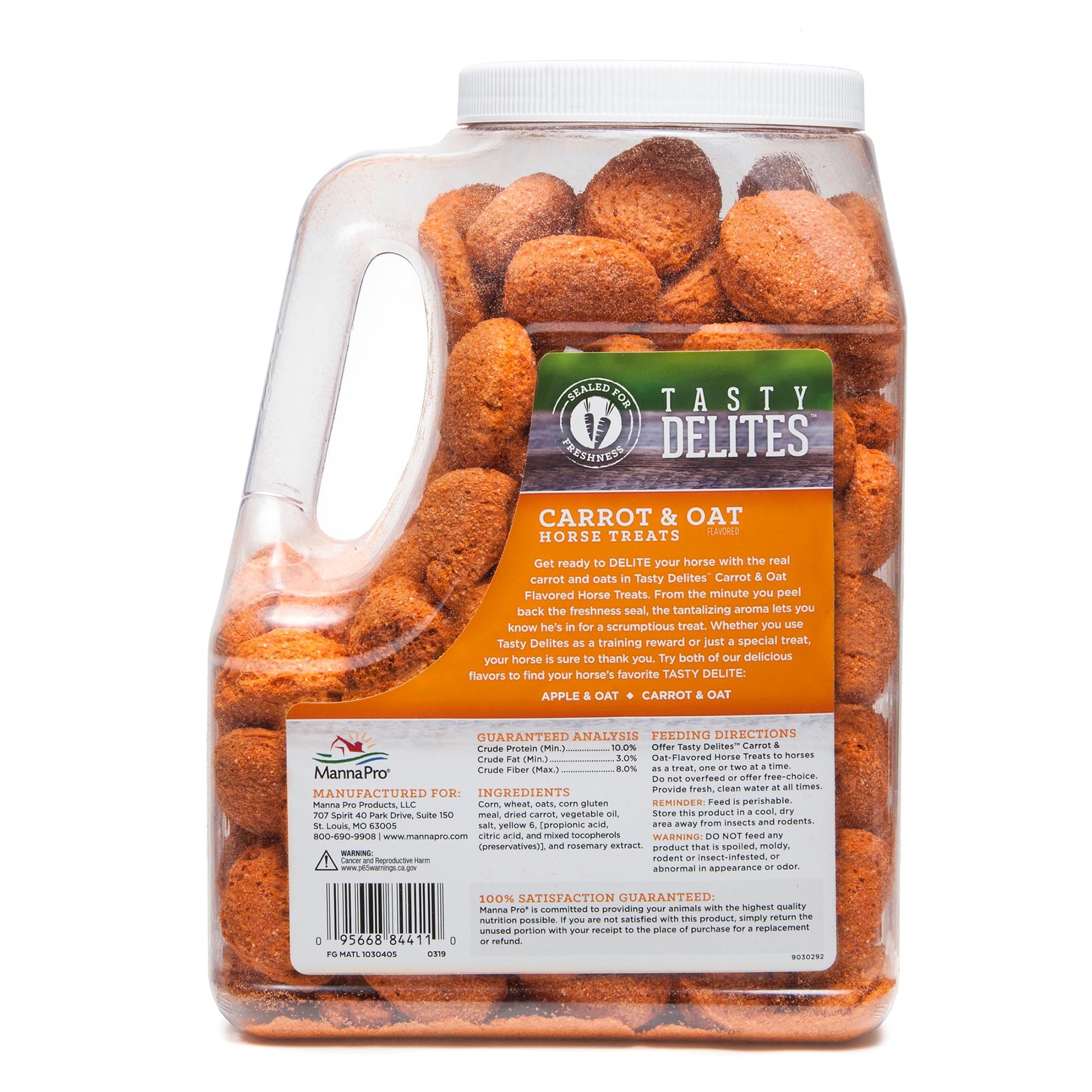 Manna Pro Tasty Delites, idéal pour entraînement et récompense quotidienne.