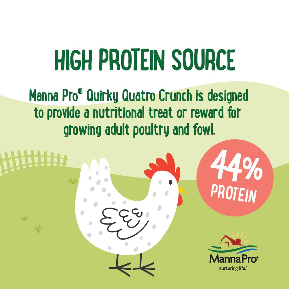 Manna Pro Quirky Quatro Crunch – vers-de-farine, ingrédient digestible pour protéines.