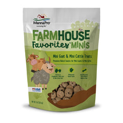 Friandises Manna Pro Farmhouse Favorites mini chèvres alfalfa-melasse, snack sain.
