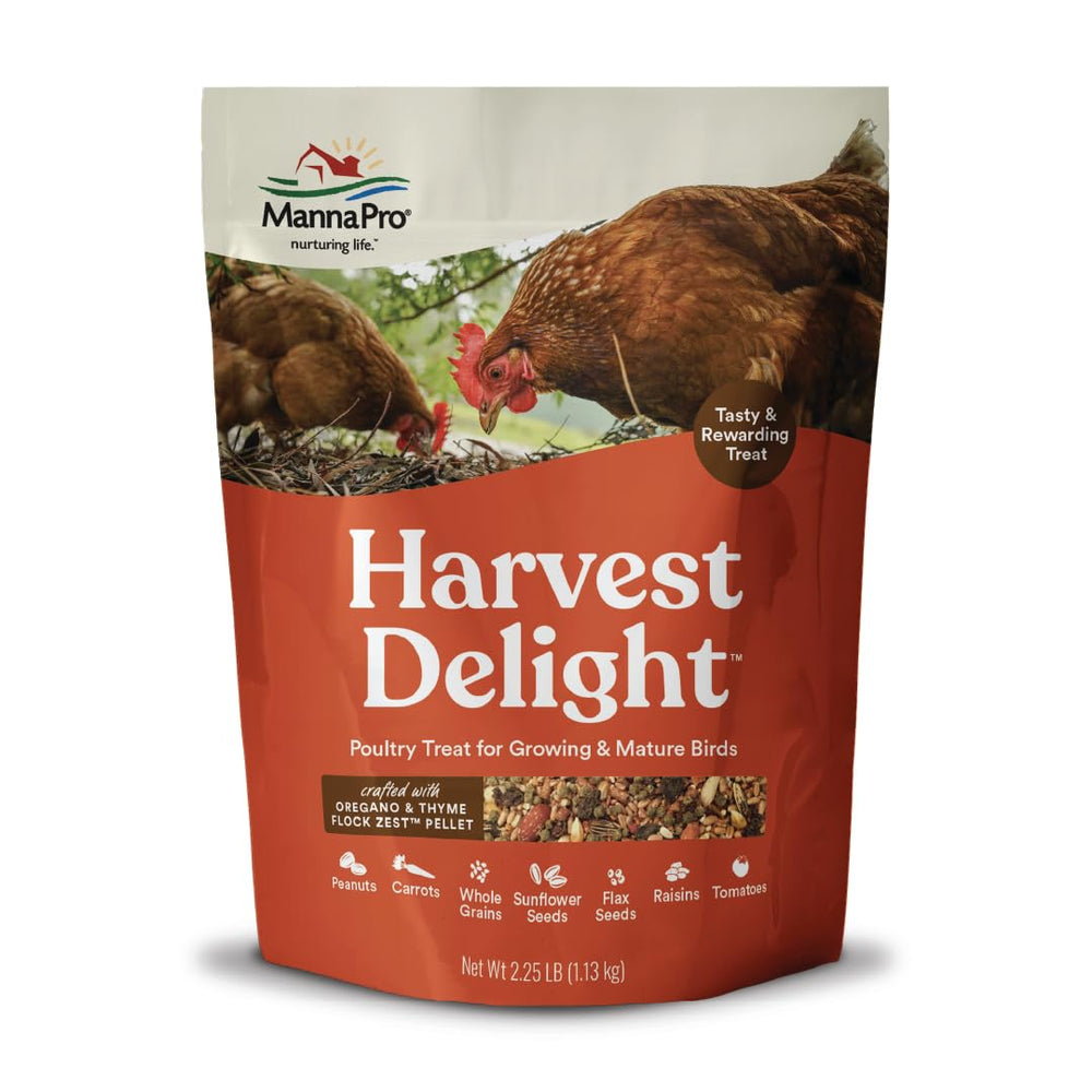 Manna Pro Harvest Delight : bol de mélange céréales et fruits pour récompenser vos poules.