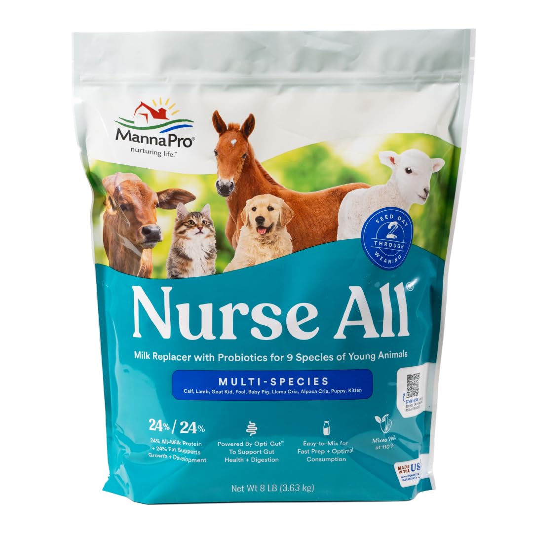 Manna Pro Nurse All – biberon, préparation facile pour nourrir les jeunes animaux.