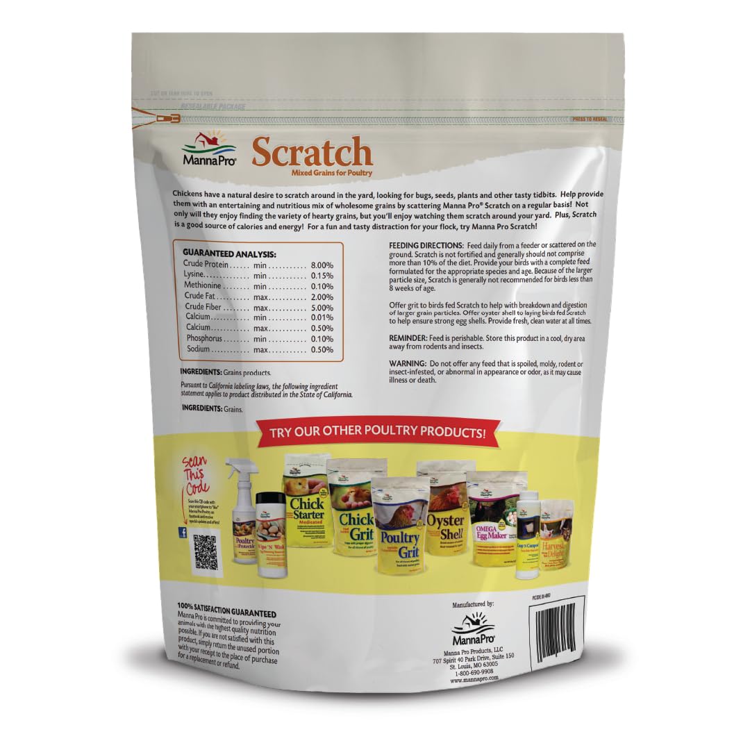 Manna Pro Ultimate Chicken Scratch – Emblallage pratique de 10 lb pour basse-cour
