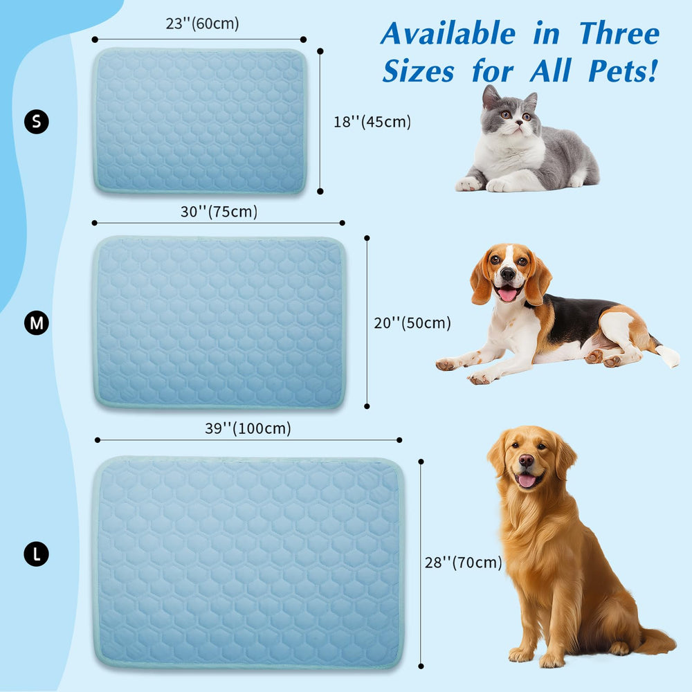 Tapis Mannice refroidissant pour chien bleu, léger et pliable pour les voyages.