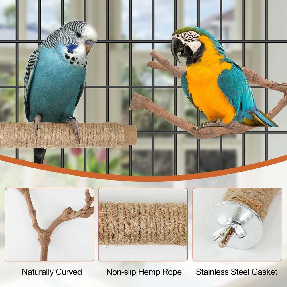 Manoai perchoir naturel bois pomme, design varié pour grimper et ronger.
