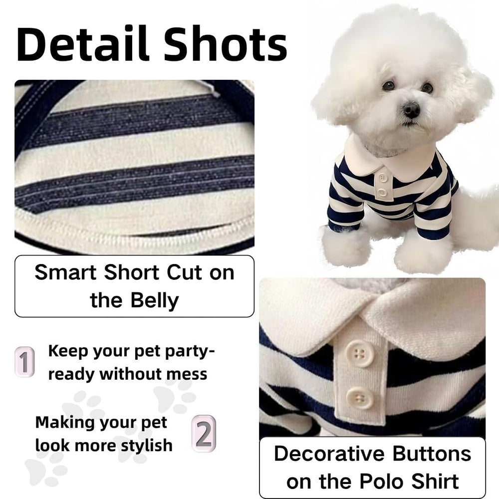 MANON ROSA polo élégant pour petit chien, style soigné