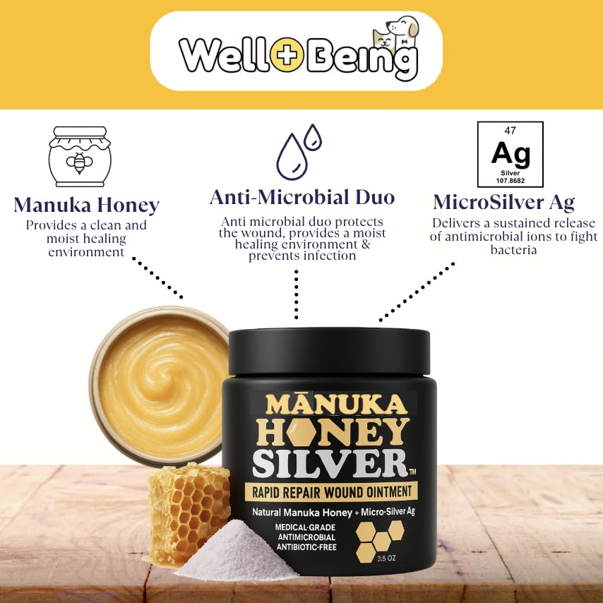 Application sur blessure de chat avec le soin Manuka Silver.