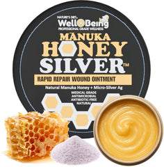 Application sur patte de chien blessée avec Manuka Silver.