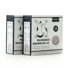 MAOMIDA granules litière lavables vues en emballage pratique pour usage quotidien.
