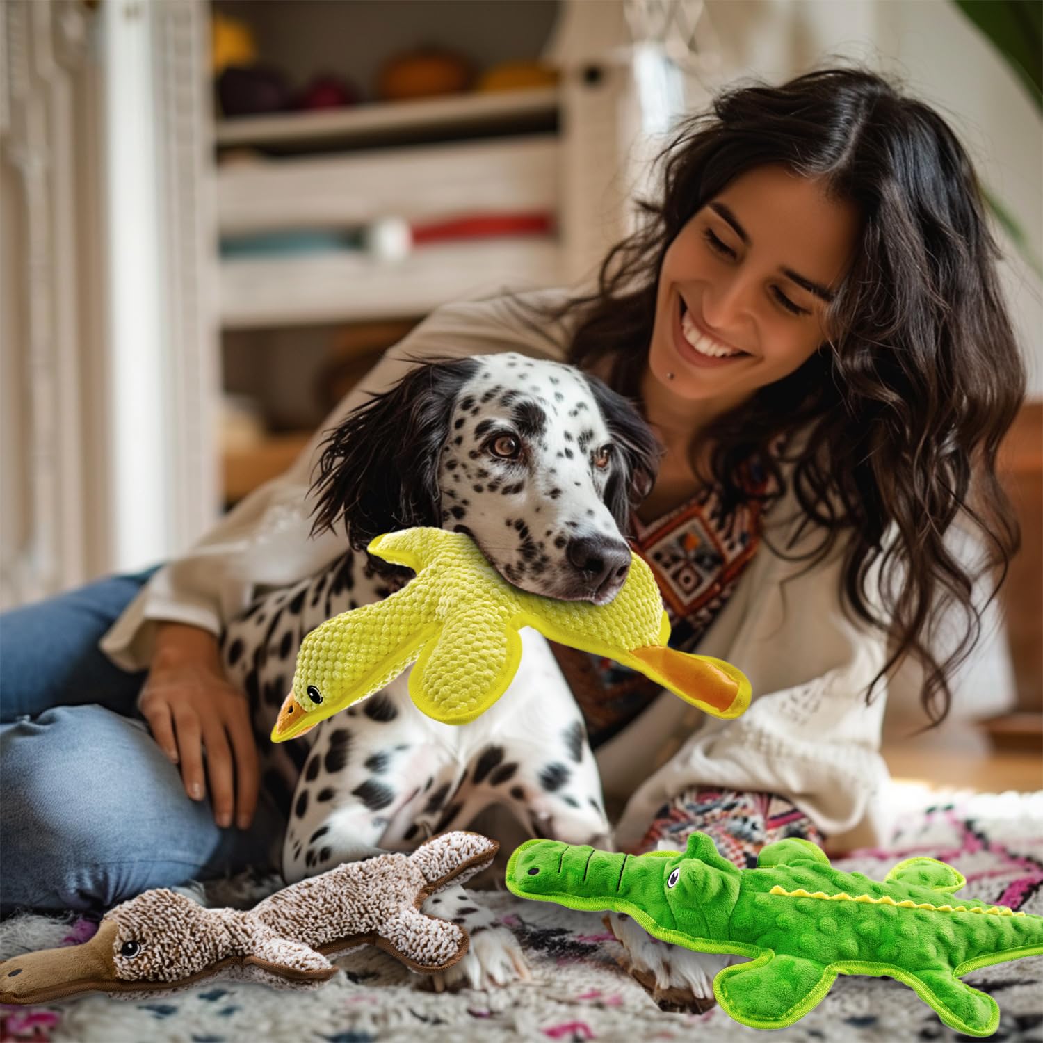 Ensemble MAOOOOB sans rembourrage : trio de jouets pour chien actif.
